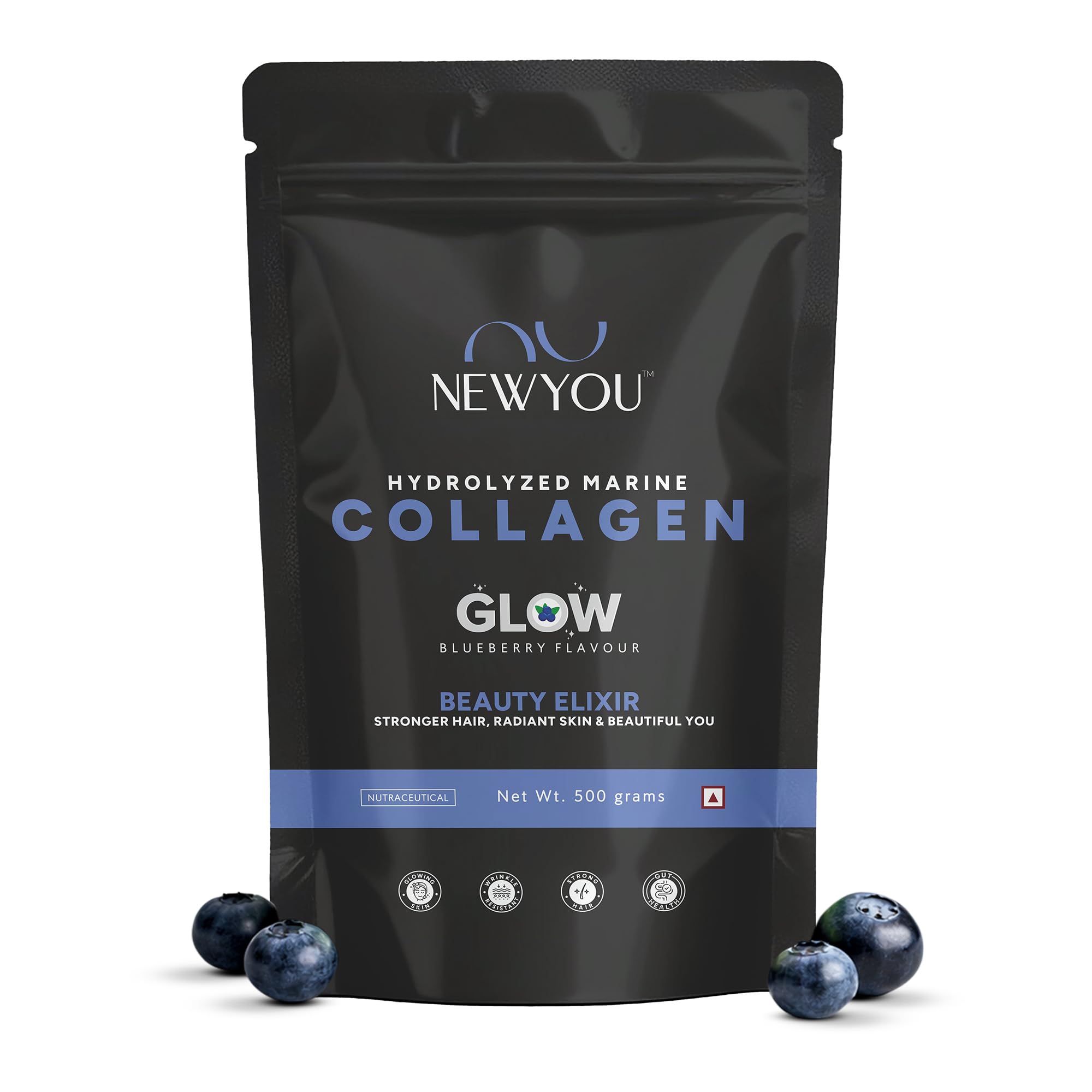 NEWYOU Marine Collagen Powder, Orange Flavour, Hydrolyzed Peptides, Unisex Teen Supplement (59)
