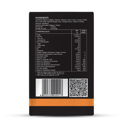 NEWYOU Marine Collagen Powder, Orange Flavour, Hydrolyzed Peptides, Unisex Teen Supplement - close-up detail