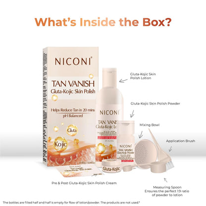 NICONI Tan Vanish Gluta-Kojic Skin Polish, 180g, Facial Scrub & Polish - packaging