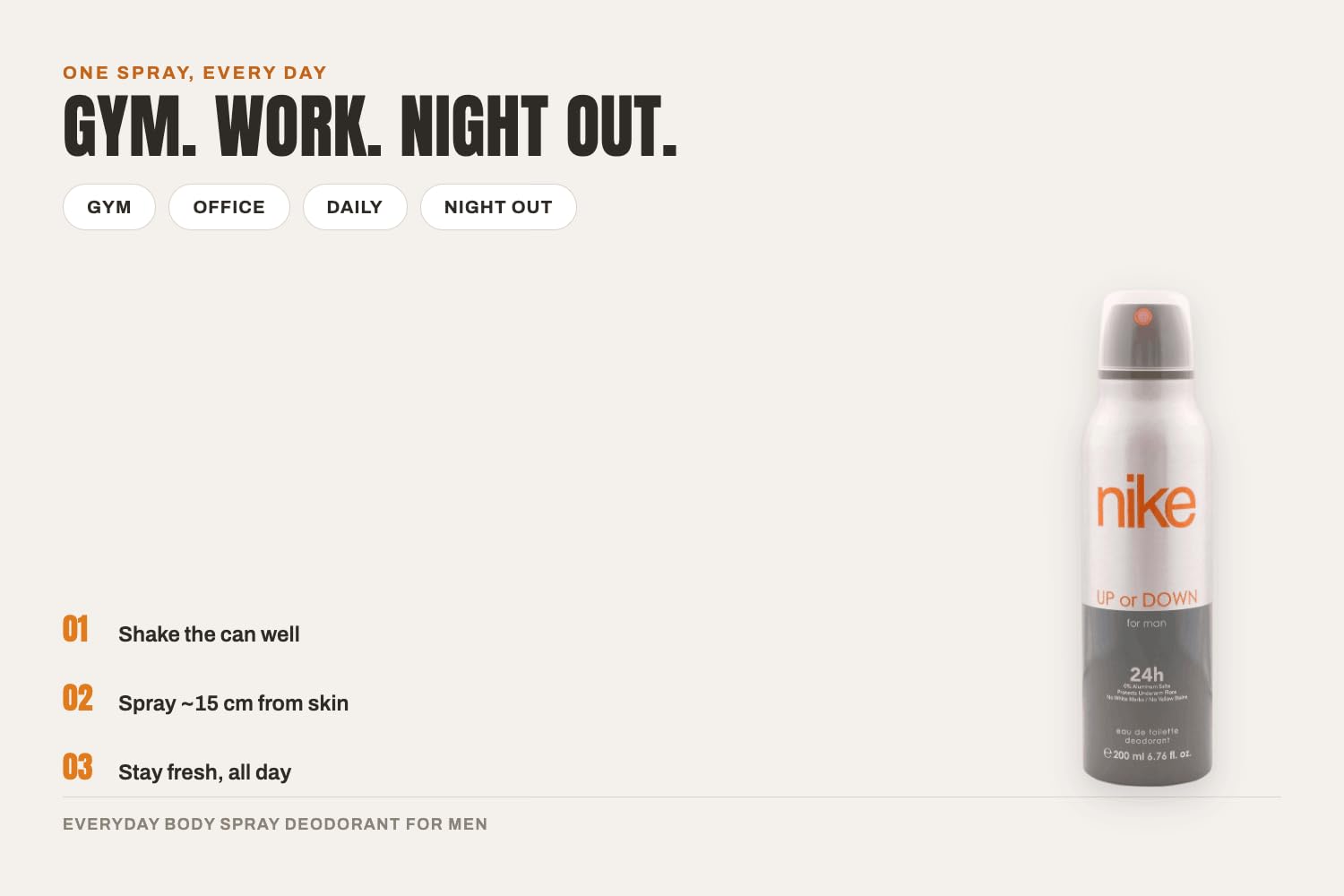 Nike Body Deodorant Spray for Women, Mass Beauty, Lightweight Non-Sticky Formula - label detail (15)