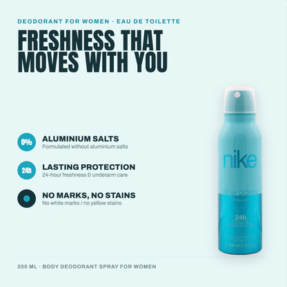 Nike Body Deodorant Spray for Women, Mass Beauty, Lightweight Non-Sticky Formula - front view (6)