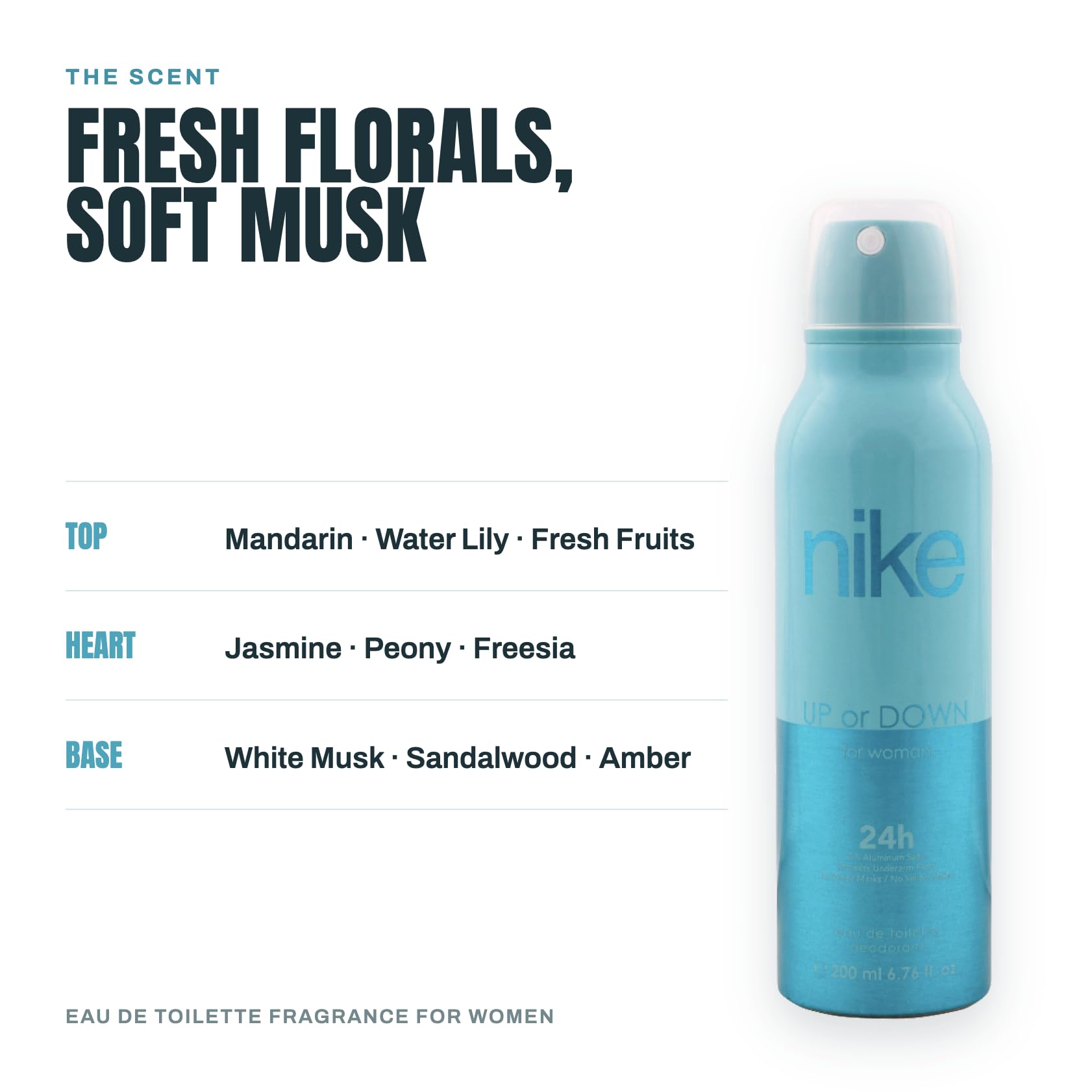 Nike Body Deodorant Spray for Women, Mass Beauty, Lightweight Non-Sticky Formula - back view (7)