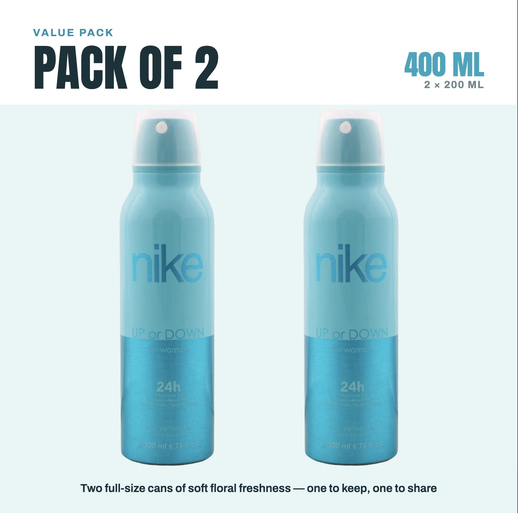 Nike Body Deodorant Spray for Women, Mass Beauty, Lightweight Non-Sticky Formula - label detail