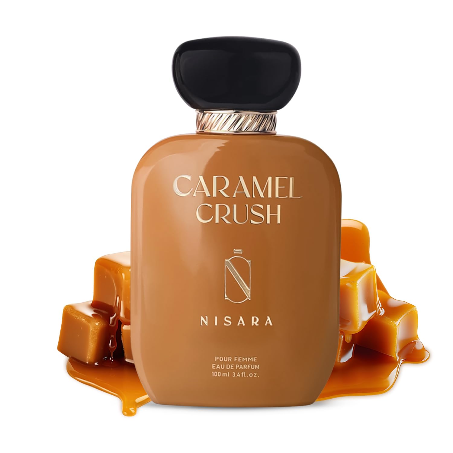 NISARA Caramel Crush Eau de Parfum for Women, 100ml, Caramel Apple Rose Vanilla Scent