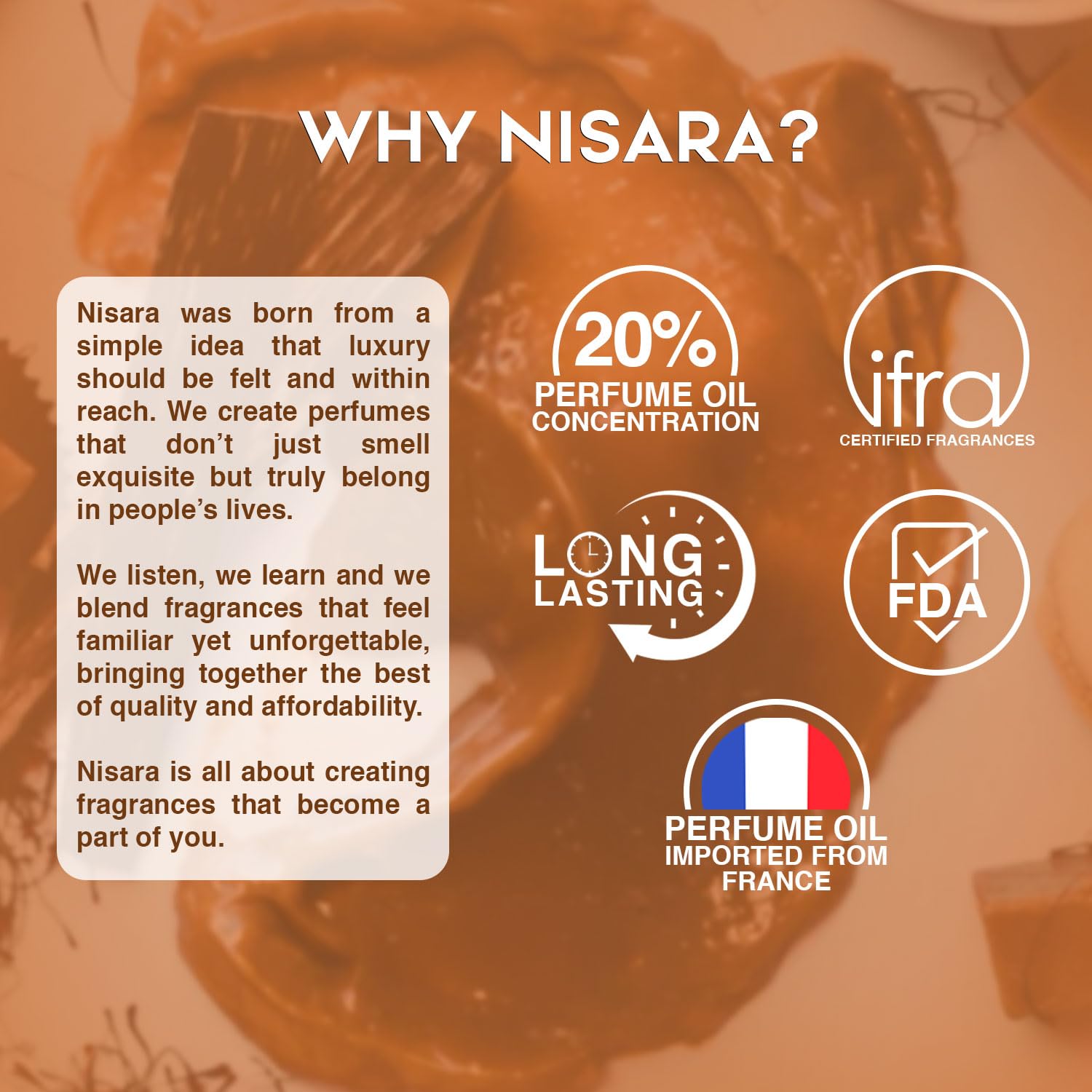 NISARA Caramel Crush Eau de Parfum for Women, 100ml, Caramel Apple Rose Vanilla Scent - back view