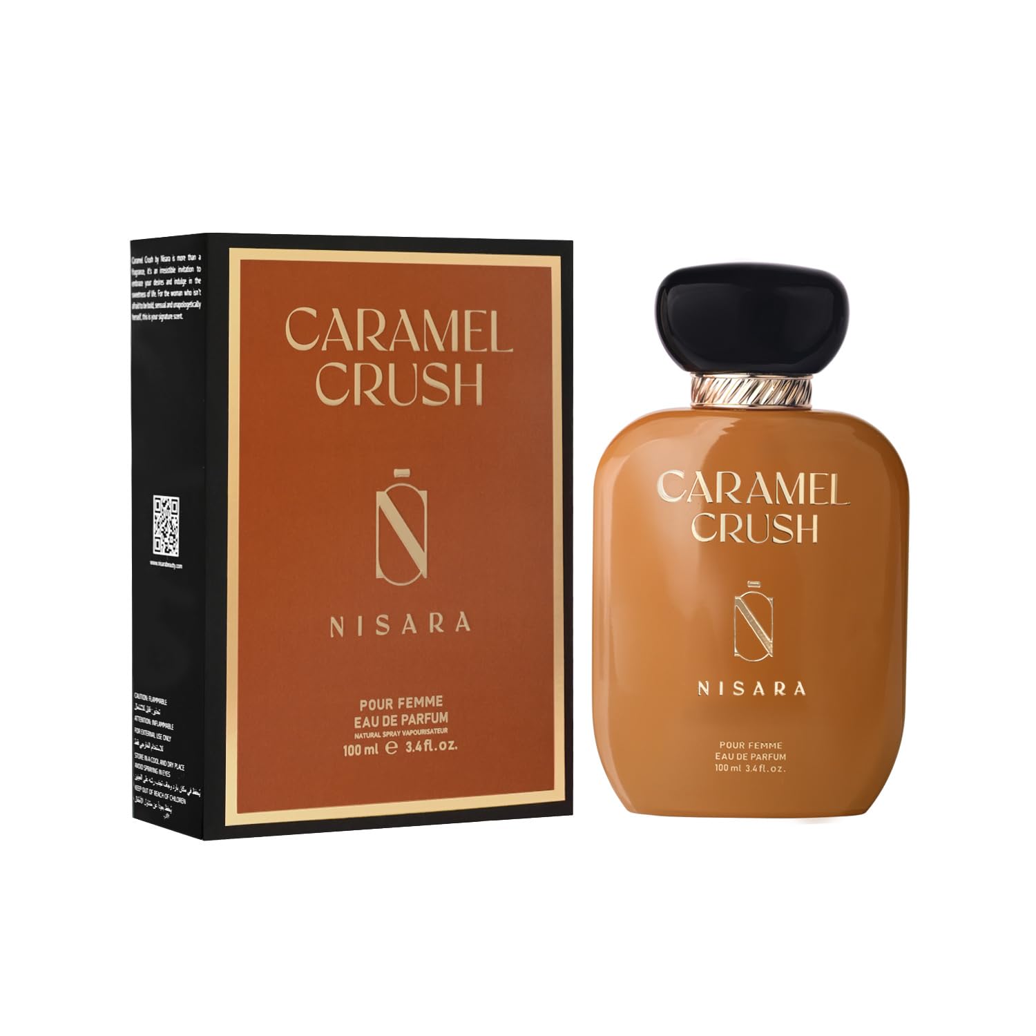 NISARA Caramel Crush Eau de Parfum for Women, 100ml, Caramel Apple Rose Vanilla Scent - in use