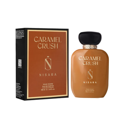 NISARA Caramel Crush Eau de Parfum for Women, 100ml, Caramel Apple Rose Vanilla Scent - in use