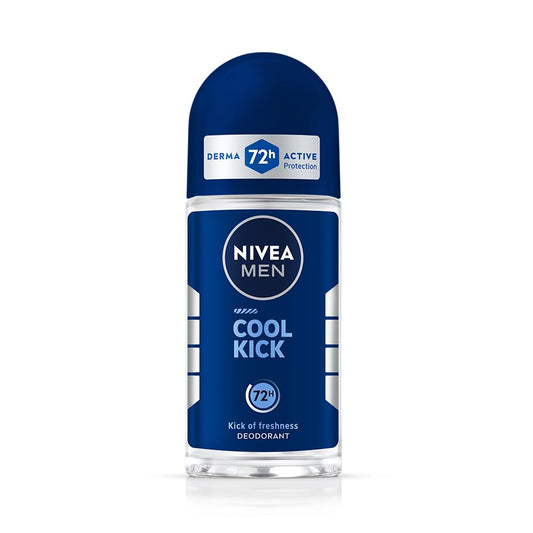 NIVEA MEN Deodorant Roll On, 72 Hour Antiperspirant, 0% Alcohol, Dermatologically Approved