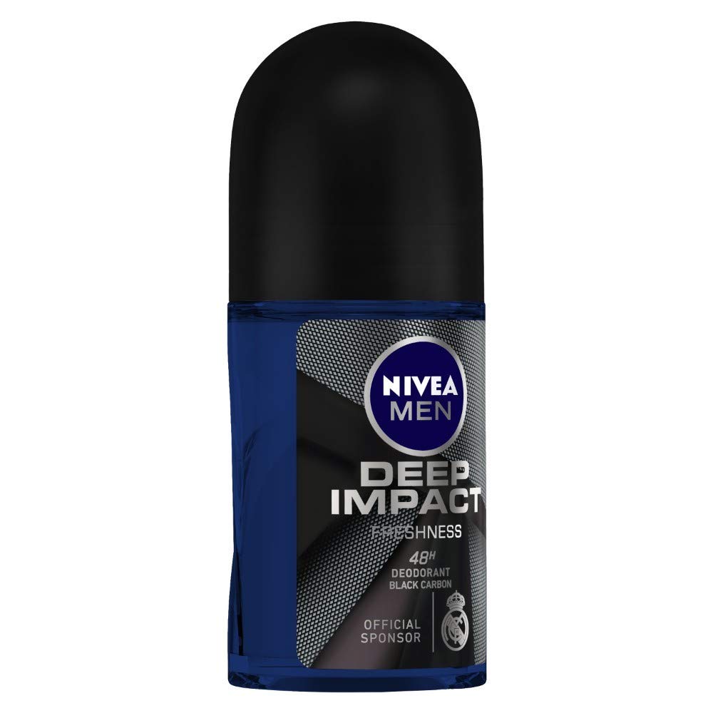 NIVEA MEN Deodorant Roll On, 72 Hour Antiperspirant, 0% Alcohol, Dermatologically Approved - front view (10)