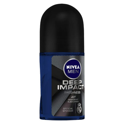 NIVEA MEN Deodorant Roll On, 72 Hour Antiperspirant, 0% Alcohol, Dermatologically Approved - front view (10)