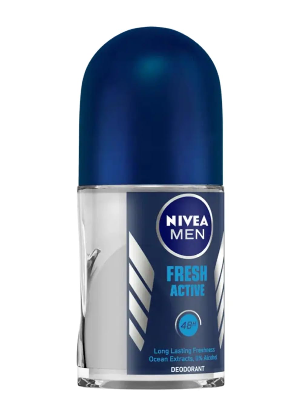 NIVEA MEN Deodorant Roll On, 72 Hour Antiperspirant, 0% Alcohol, Dermatologically Approved - front view (16)