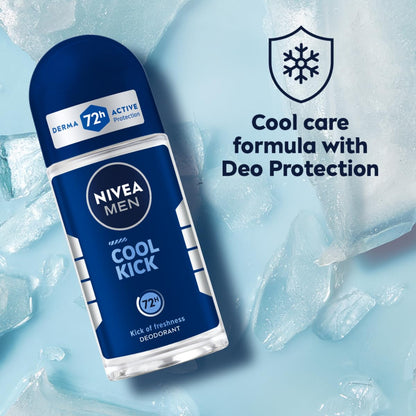 NIVEA MEN Deodorant Roll On, 72 Hour Antiperspirant, 0% Alcohol, Dermatologically Approved - back view (19)