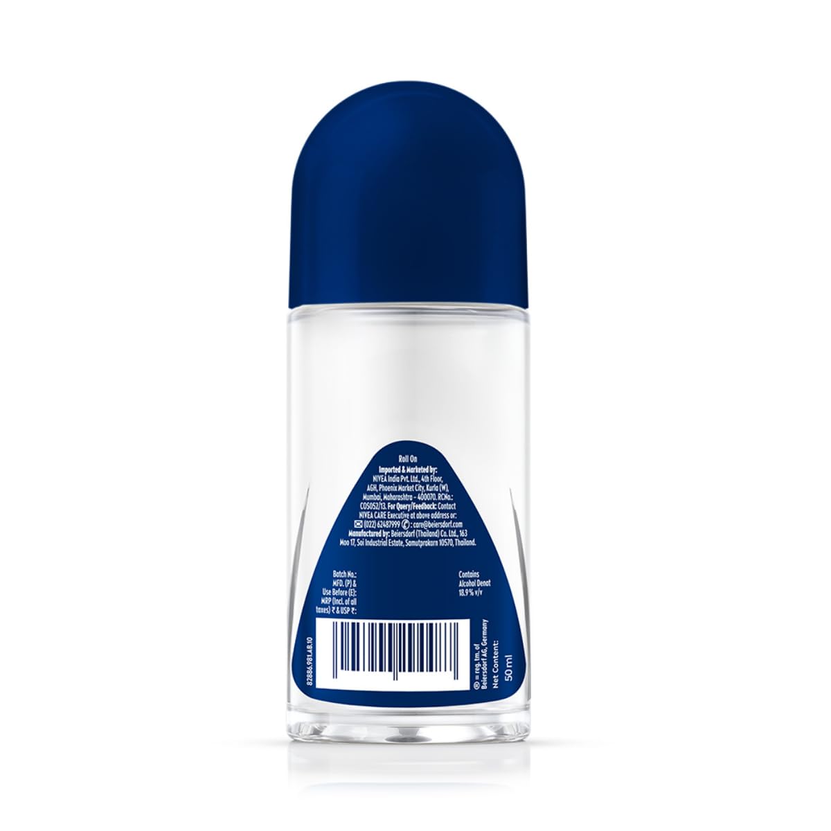NIVEA MEN Deodorant Roll On, 72 Hour Antiperspirant, 0% Alcohol, Dermatologically Approved - label detail (21)