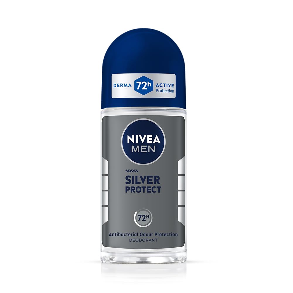NIVEA MEN Deodorant Roll On, 72 Hour Antiperspirant, 0% Alcohol, Dermatologically Approved (23)