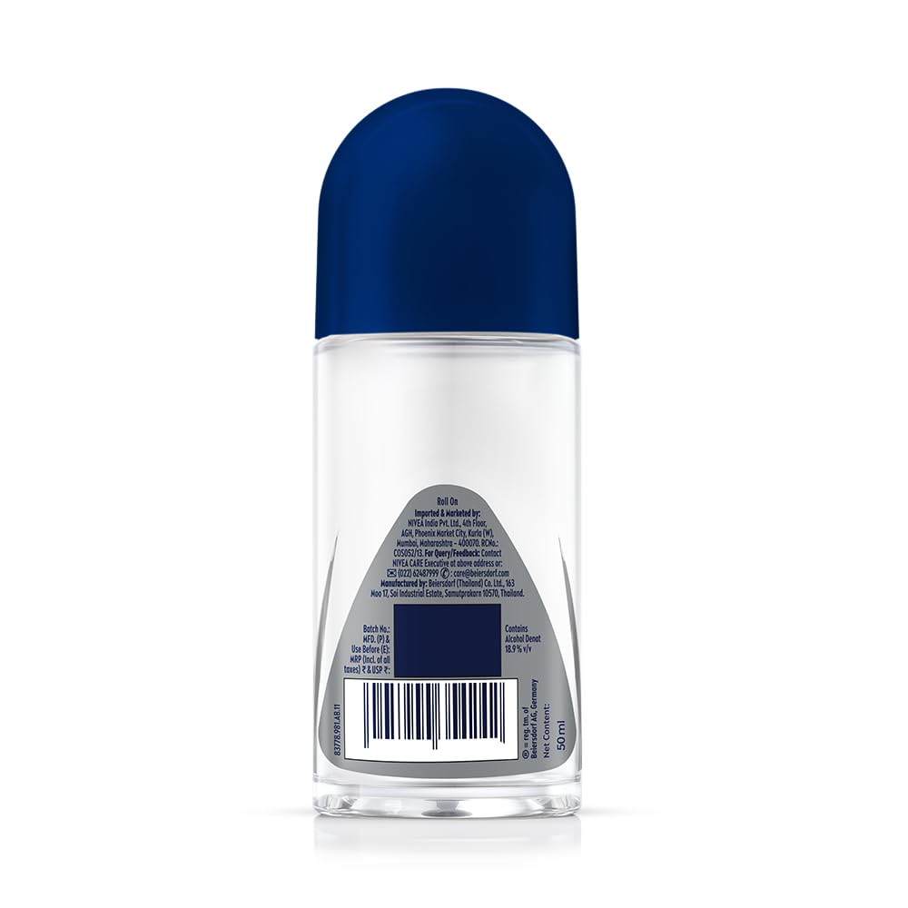 NIVEA MEN Deodorant Roll On, 72 Hour Antiperspirant, 0% Alcohol, Dermatologically Approved - ingredients panel (28)