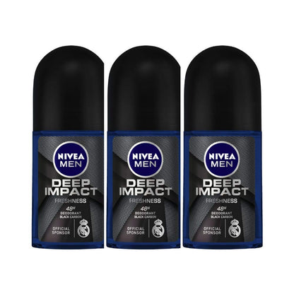 NIVEA MEN Deodorant Roll On, 72 Hour Antiperspirant, 0% Alcohol, Dermatologically Approved (9)