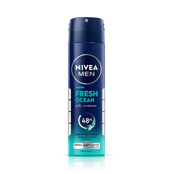 NIVEA Men Deodorant Spray, Body Deodorant for Men, Aqua Fragrance with Antibacterial Actives