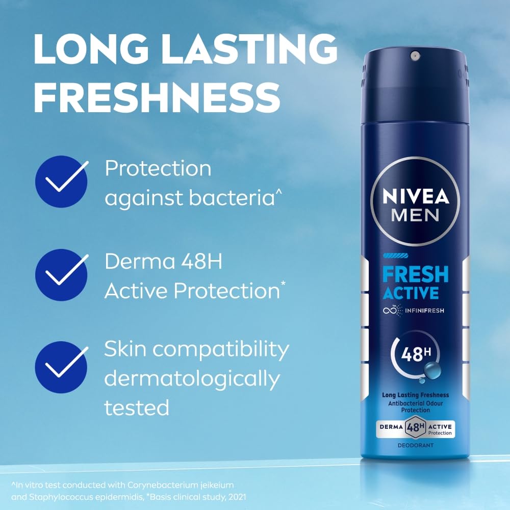 NIVEA Men Deodorant Spray, Body Deodorant for Men, Aqua Fragrance with Antibacterial Actives - packaging (17)