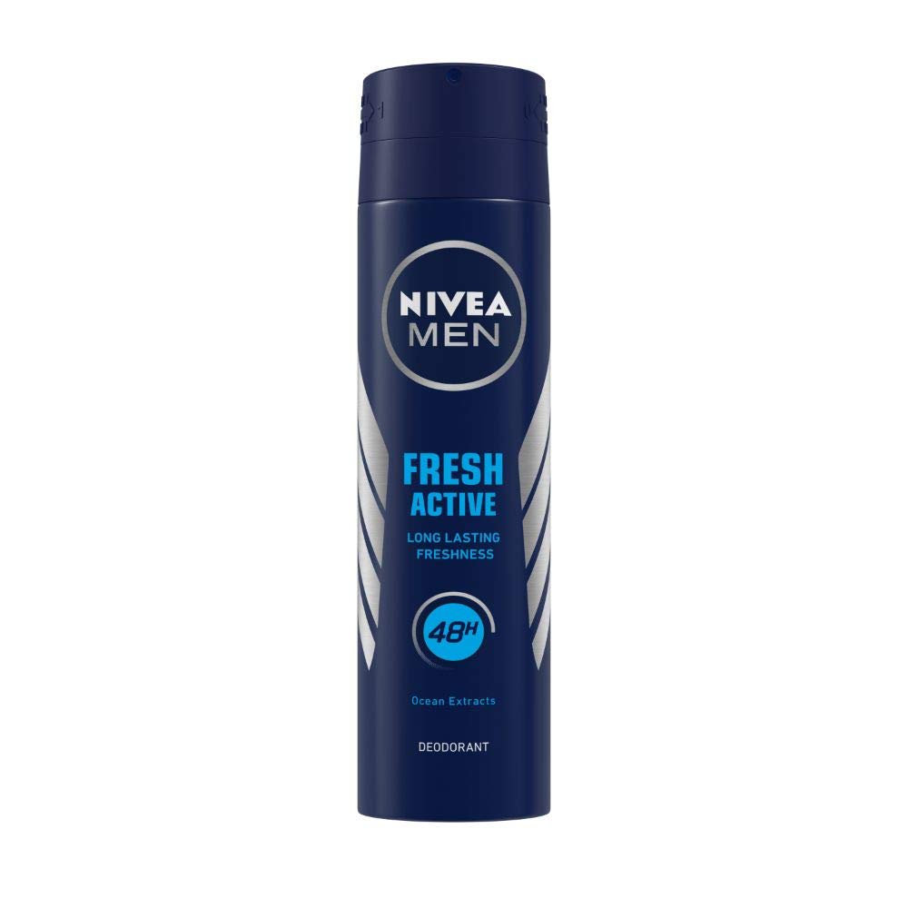 NIVEA Men Deodorant Spray, Body Deodorant for Men, Aqua Fragrance with Antibacterial Actives - front view (8)