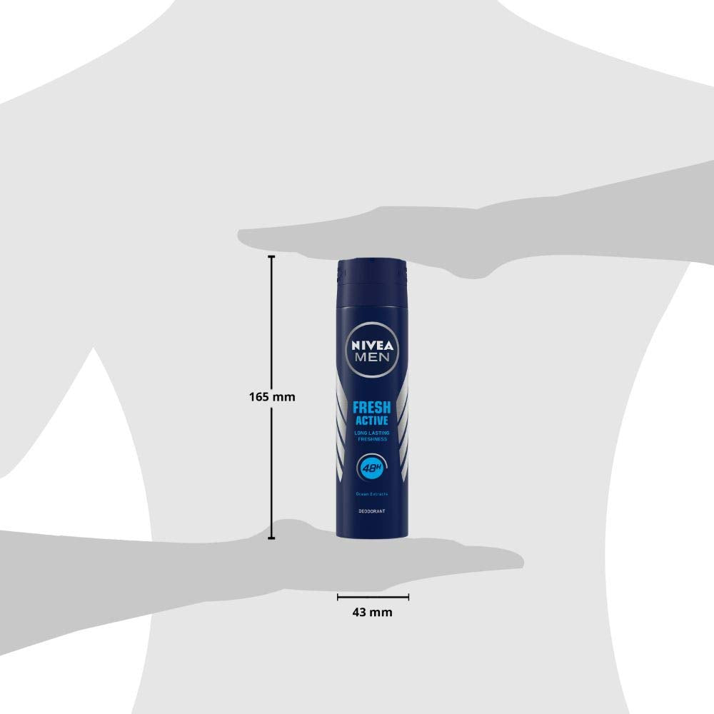 NIVEA Men Deodorant Spray, Body Deodorant with Aqua Fragrance and Ocean Extracts - label detail (11)