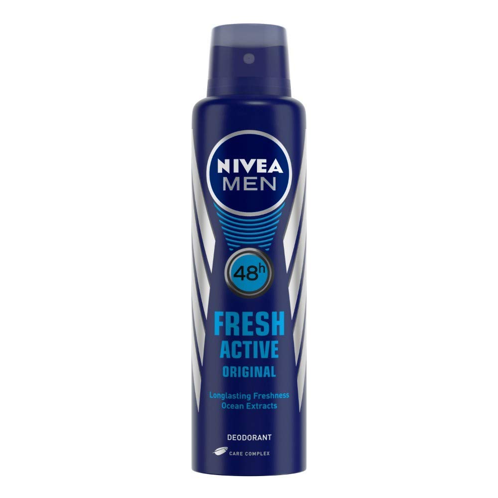 NIVEA Men Deodorant Spray, Body Deodorant with Aqua Fragrance and Ocean Extracts - front view (21)