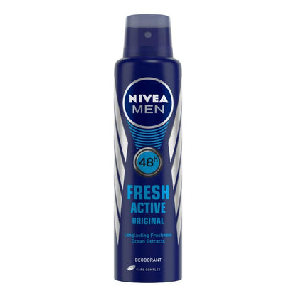 NIVEA Men Deodorant Spray, Body Deodorant with Aqua Fragrance and Ocean Extracts - front view (21)