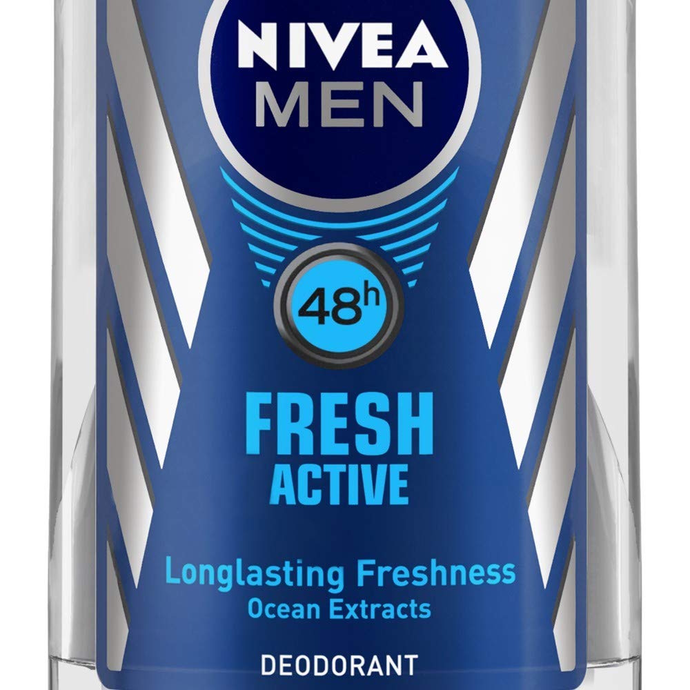NIVEA MEN Fresh Active Deodorant Roll On, 0% Alcohol, Ocean Extracts Scent, Antiperspirant for Men - ingredients panel (14)