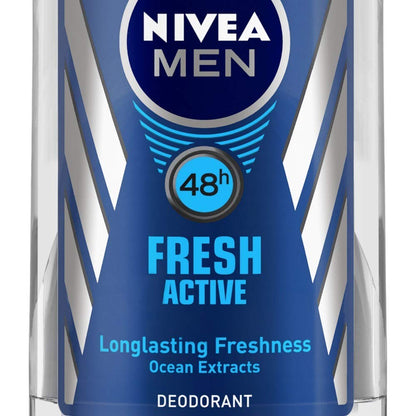 NIVEA MEN Fresh Active Deodorant Roll On, 0% Alcohol, Ocean Extracts Scent, Antiperspirant for Men - ingredients panel (14)