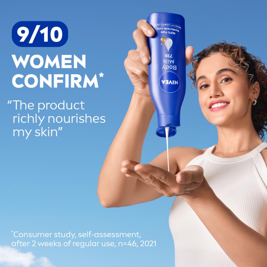 NIVEA Nourishing Body Milk Deep Moisture Serum Body Lotion with Almond Oil, 48H Moisture, for Very Dry Skin - back view (11)