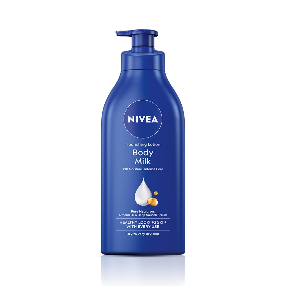 NIVEA Nourishing Body Milk Deep Moisture Serum Body Lotion with Almond Oil, 48H Moisture, for Very Dry Skin (17)