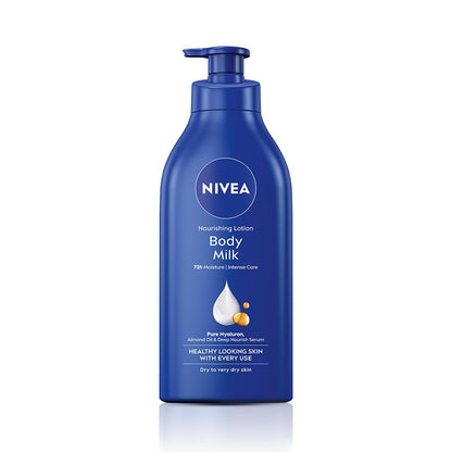 NIVEA Nourishing Body Milk Deep Moisture Serum Body Lotion with Almond Oil, 48H Moisture, for Very Dry Skin (17)