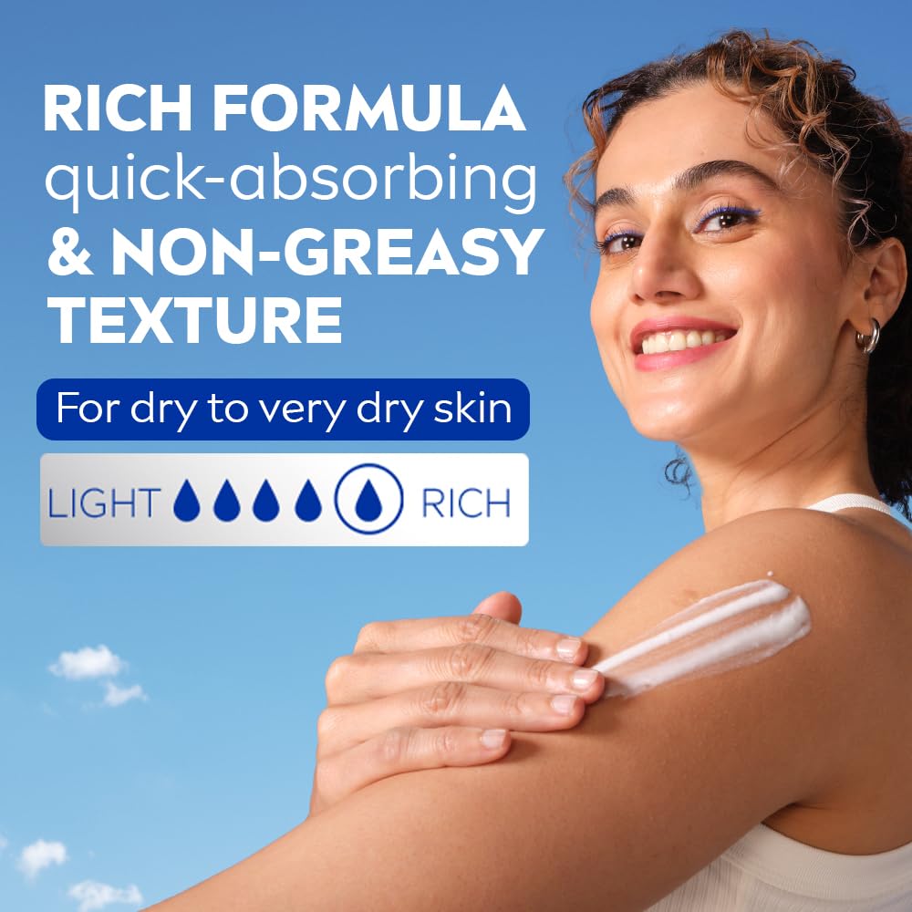 NIVEA Nourishing Body Milk Deep Moisture Serum Body Lotion with Almond Oil, 48H Moisture, for Very Dry Skin - ingredients pan