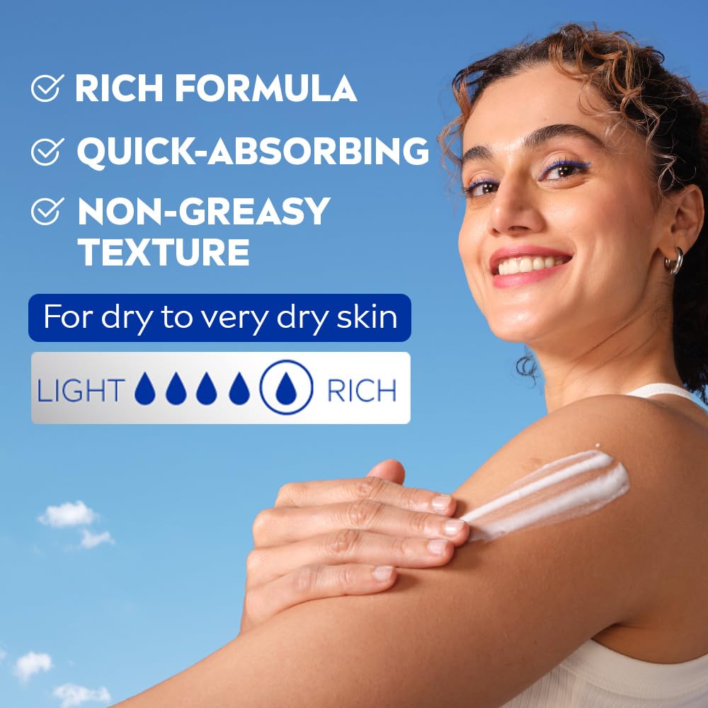 NIVEA Nourishing Body Milk Deep Moisture Serum Body Lotion with Almond Oil, 48H Moisture, for Very Dry Skin - ingredients pan