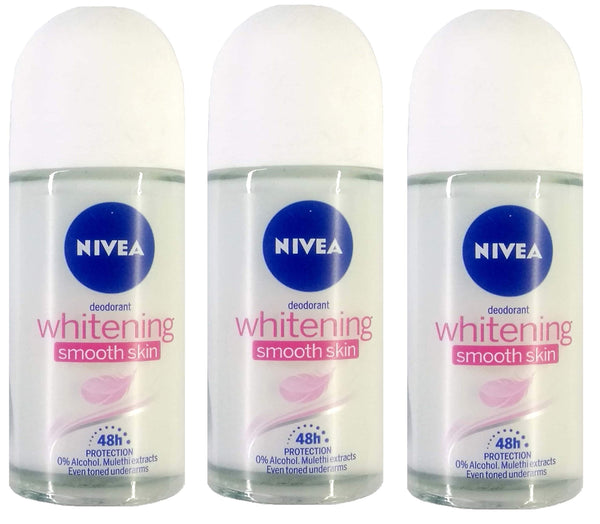 Nivea Unisex Fresh Scent Deodorant Spray Roll-On Whitening Smooth Skin, 25 Ml (Pack Of 3)