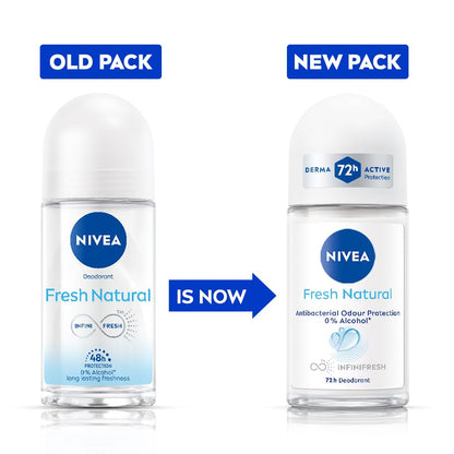 Nivea Unisex Fresh Scent Deodorant Spray Roll-On Whitening Smooth Skin, 25 Ml (Pack Of 3) - front view (30)