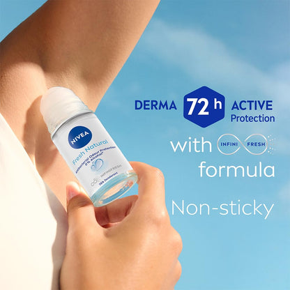 Nivea Unisex Fresh Scent Deodorant Spray Roll-On Whitening Smooth Skin, 25 Ml (Pack Of 3) - label detail (33)