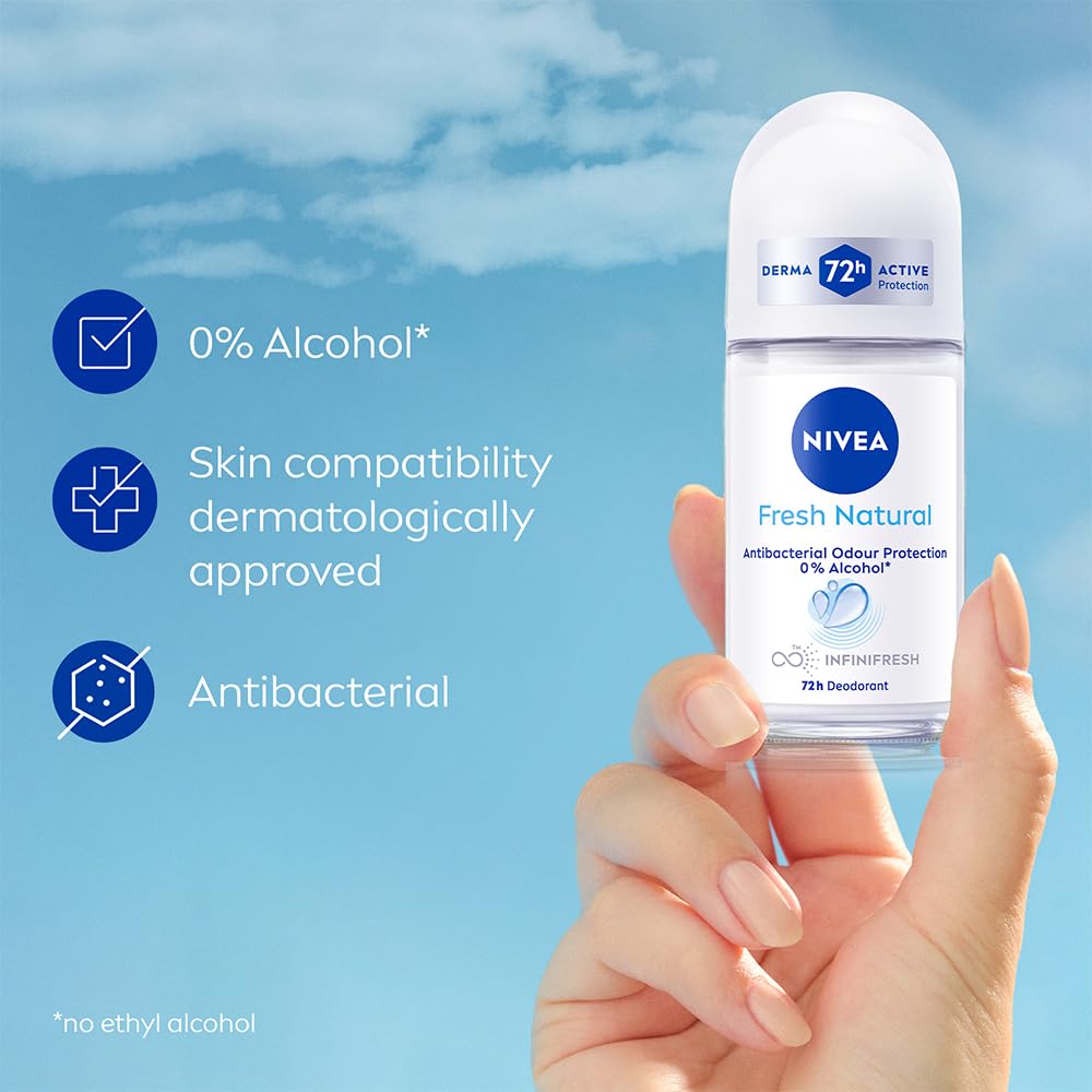 Nivea Unisex Fresh Scent Deodorant Spray Roll-On Whitening Smooth Skin, 25 Ml (Pack Of 3) - ingredients panel (34)
