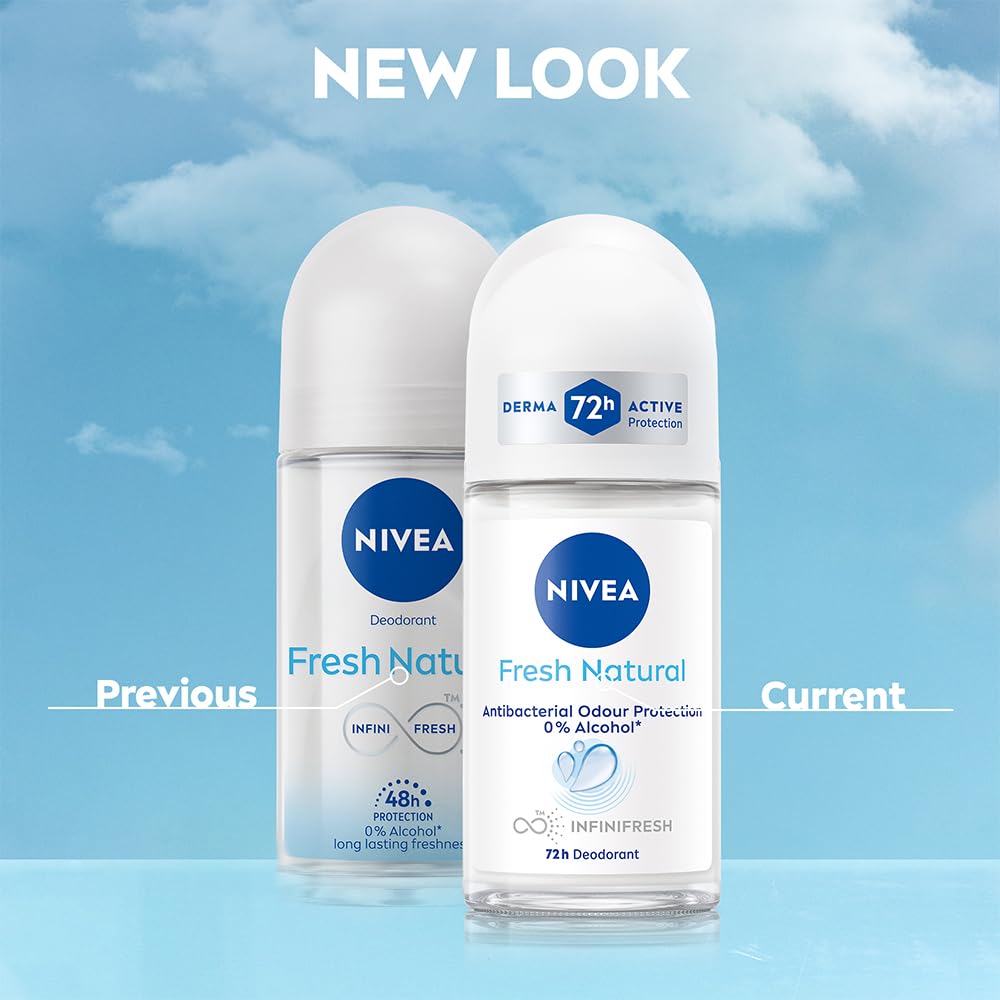 Nivea Unisex Fresh Scent Deodorant Spray Roll-On Whitening Smooth Skin, 25 Ml (Pack Of 3) - close-up detail (35)