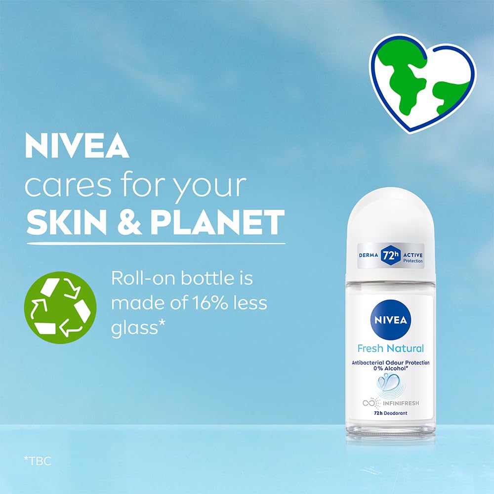Nivea Unisex Fresh Scent Deodorant Spray Roll-On Whitening Smooth Skin, 25 Ml (Pack Of 3) - in use (36)