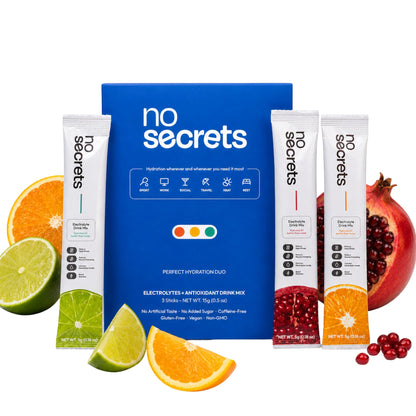 No SECRETS Perfect Hydration Duo – Fresh Lime - Pack Of 1 (20 Sticks) | Electrolytes & antioxidants | Astaxanthin | Vegetaria