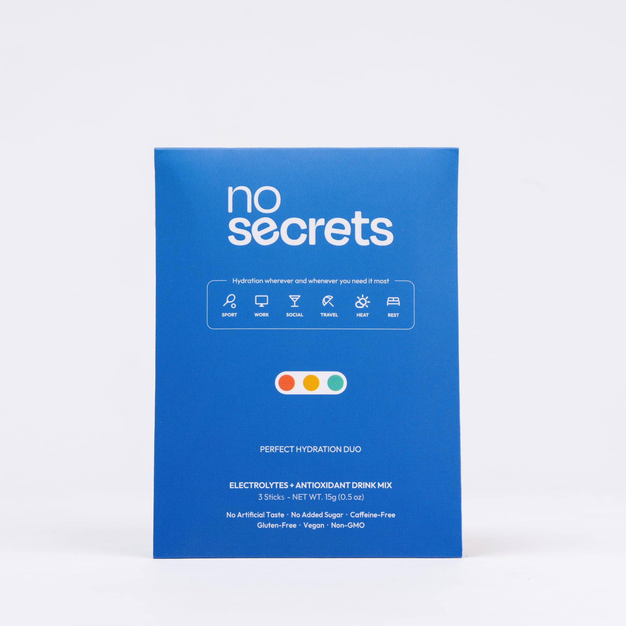 No SECRETS Perfect Hydration Duo – Fresh Lime - Pack Of 1 (20 Sticks) | Electrolytes & antioxidants | Astaxanthin | Vegetaria