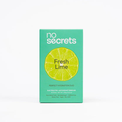 No SECRETS Perfect Hydration Duo – Fresh Lime - Pack Of 1 (20 Sticks) | Electrolytes & antioxidants | Astaxanthin | Vegetaria