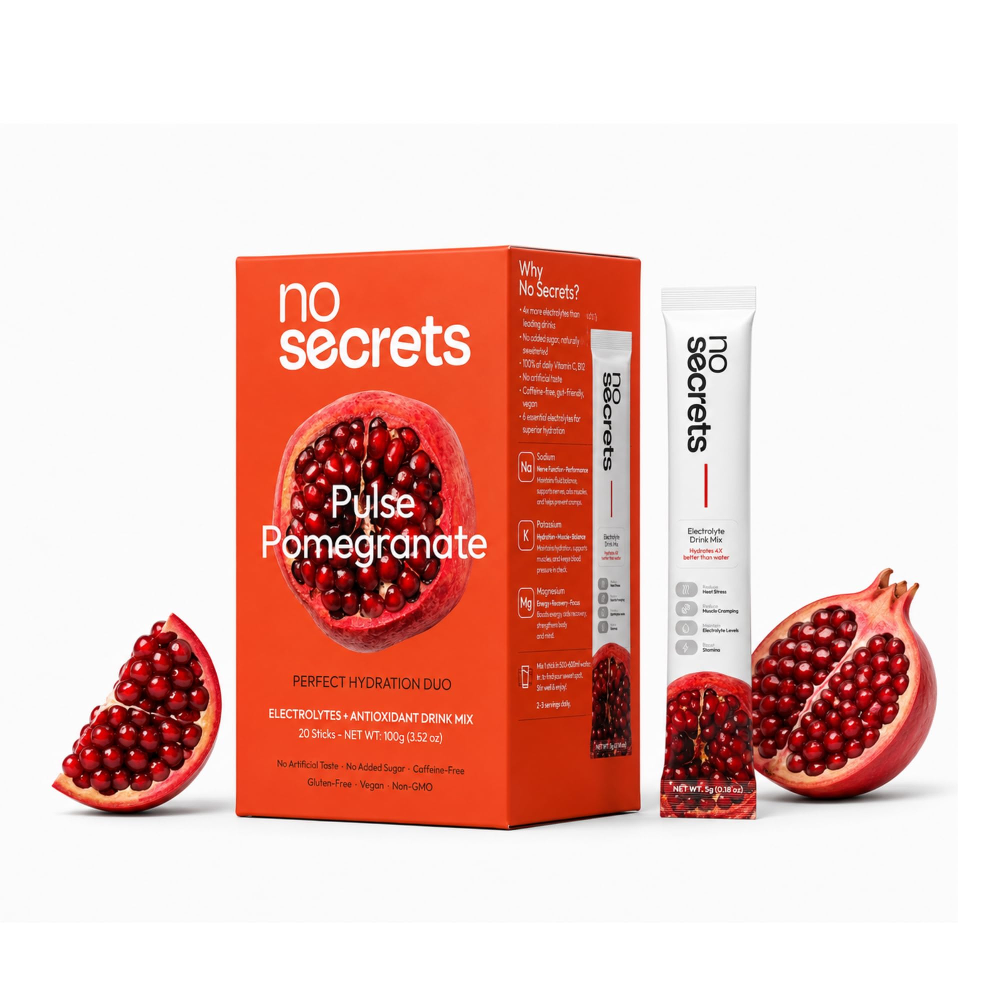 No SECRETS Perfect Hydration Duo – Fresh Lime - Pack Of 1 (20 Sticks) | Electrolytes & antioxidants | Astaxanthin | Vegetaria