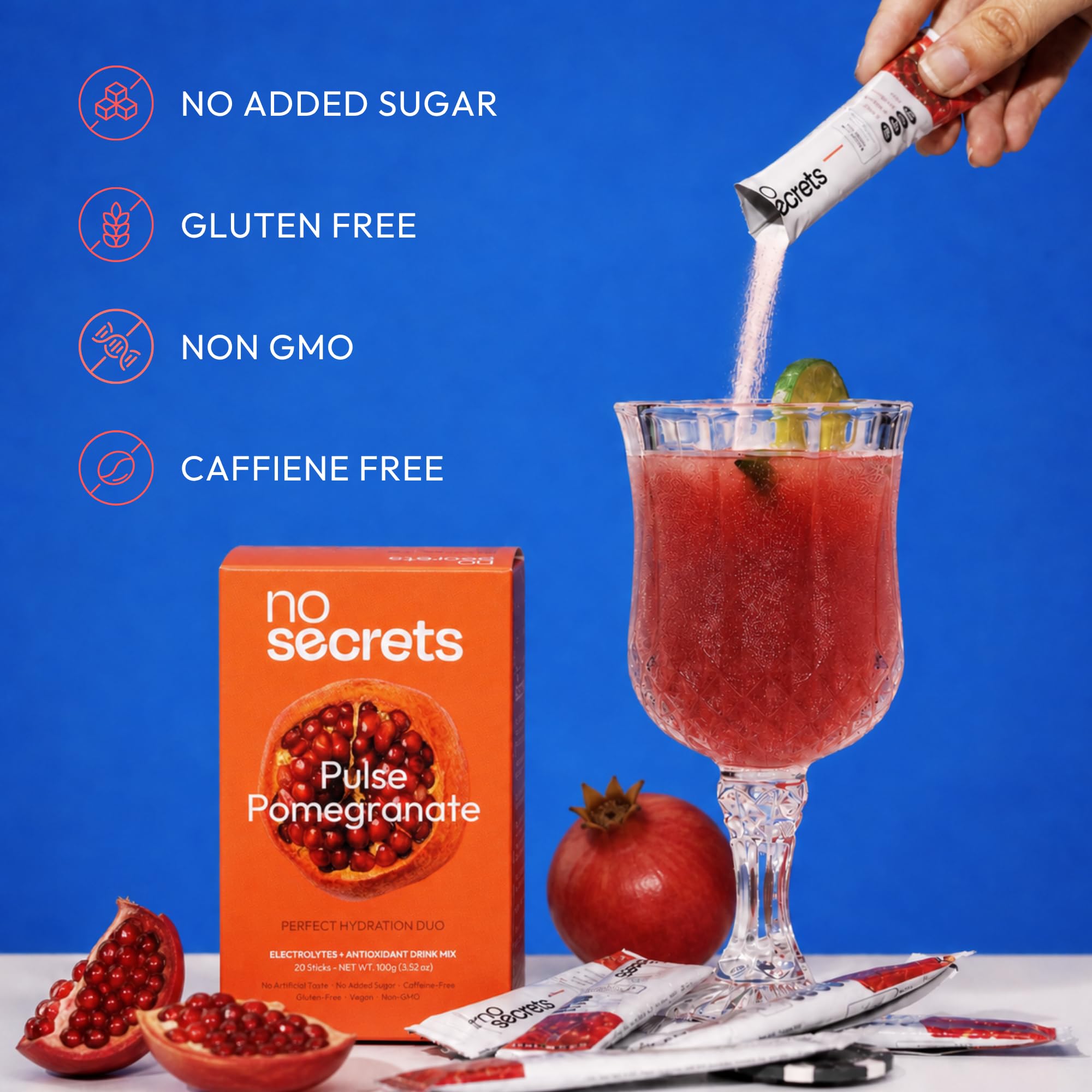 No SECRETS Perfect Hydration Duo – Fresh Lime - Pack Of 1 (20 Sticks) | Electrolytes & antioxidants | Astaxanthin | Vegetaria