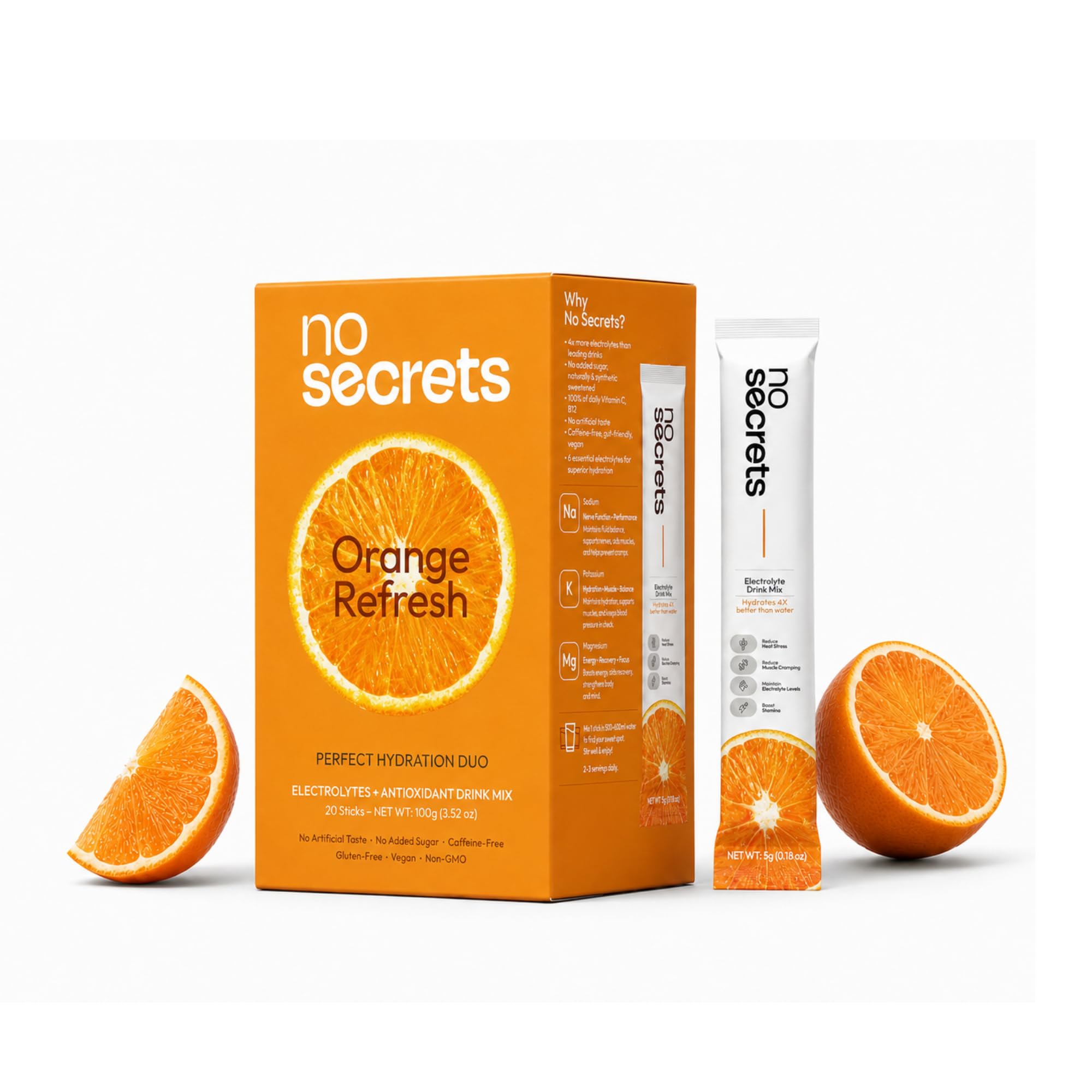 No SECRETS Perfect Hydration Duo – Fresh Lime - Pack Of 1 (20 Sticks) | Electrolytes & antioxidants | Astaxanthin | Vegetaria