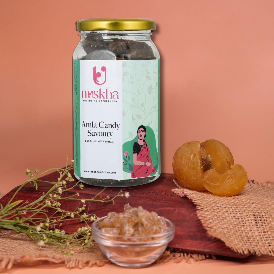 NUSKHA KITCHEN Amla Candy 300g Hard Candy Indian Gooseberry Candy No Artificial Flavours - front view