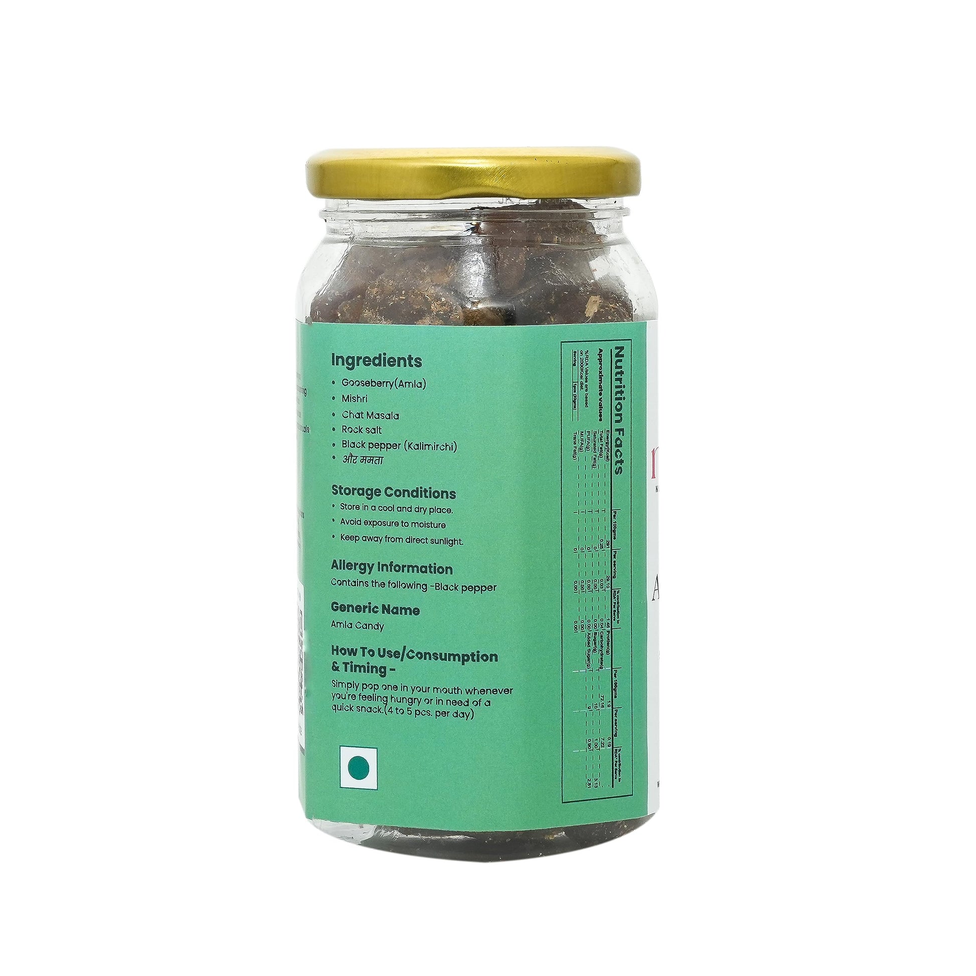 NUSKHA KITCHEN Amla Candy 300g Hard Candy Indian Gooseberry Candy No Artificial Flavours - packaging