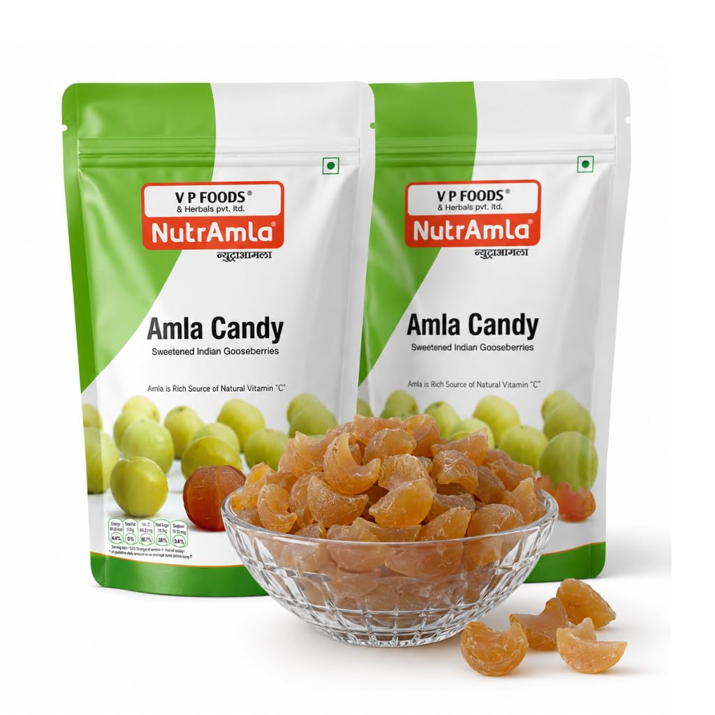 NutrAmla Classic Amla Candy Pieces, 400g (2 x 200g), Gooseberry Candy Combo Pack
