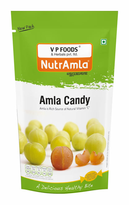 NutrAmla Classic Amla Candy Pieces, 400g (2 x 200g), Gooseberry Candy Combo Pack - front view