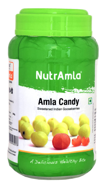 NutrAmla Dried Amla Candy Whole Fruit, 500g, Natural Sweet and Chewy Gooseberry Candy